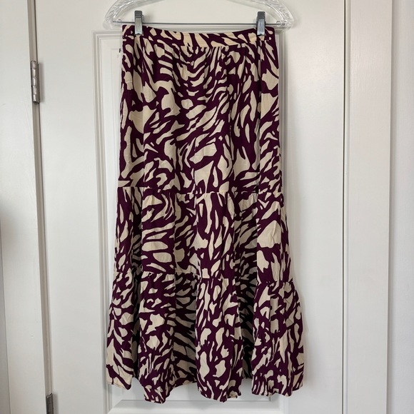 ba&sh Dresses & Skirts - Ba&sh Medium Gianna Purple Cream Midi Skirt ~ Classic Sophisticated Preppy Chic